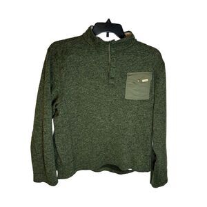 Woolrich‎ Sweater Men's Size XL Green 1/4 Snap Pullover Long Sleeve Comfort